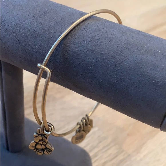 Teddy Bear Charm Bangle Bracelet - Picture 2 of 3